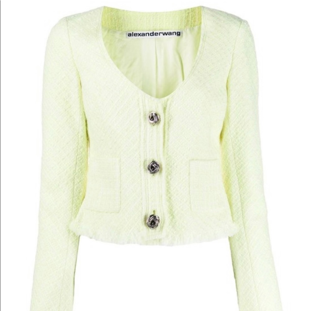 NEW Alexander Wang wool blend v neck coat